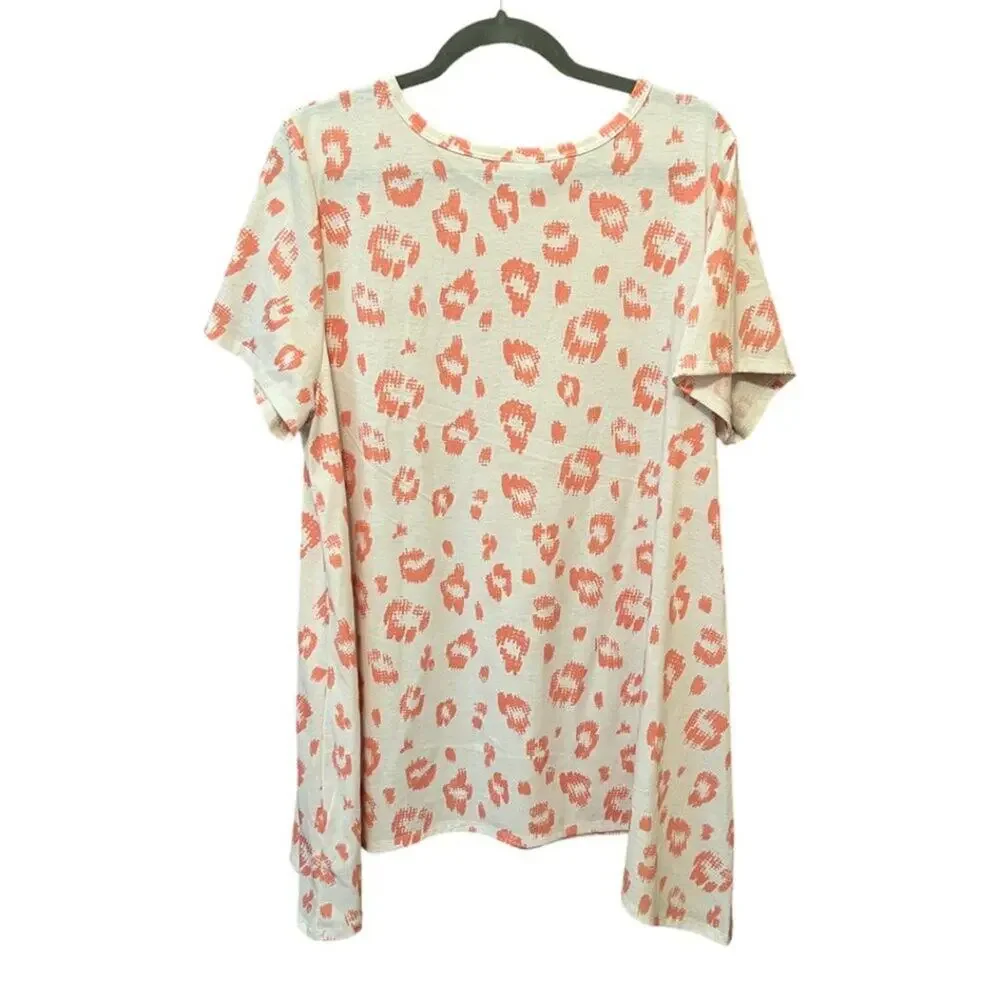 Lularoe Melissa Tunic White & Pink Size 2XL - Picture 2 of 4